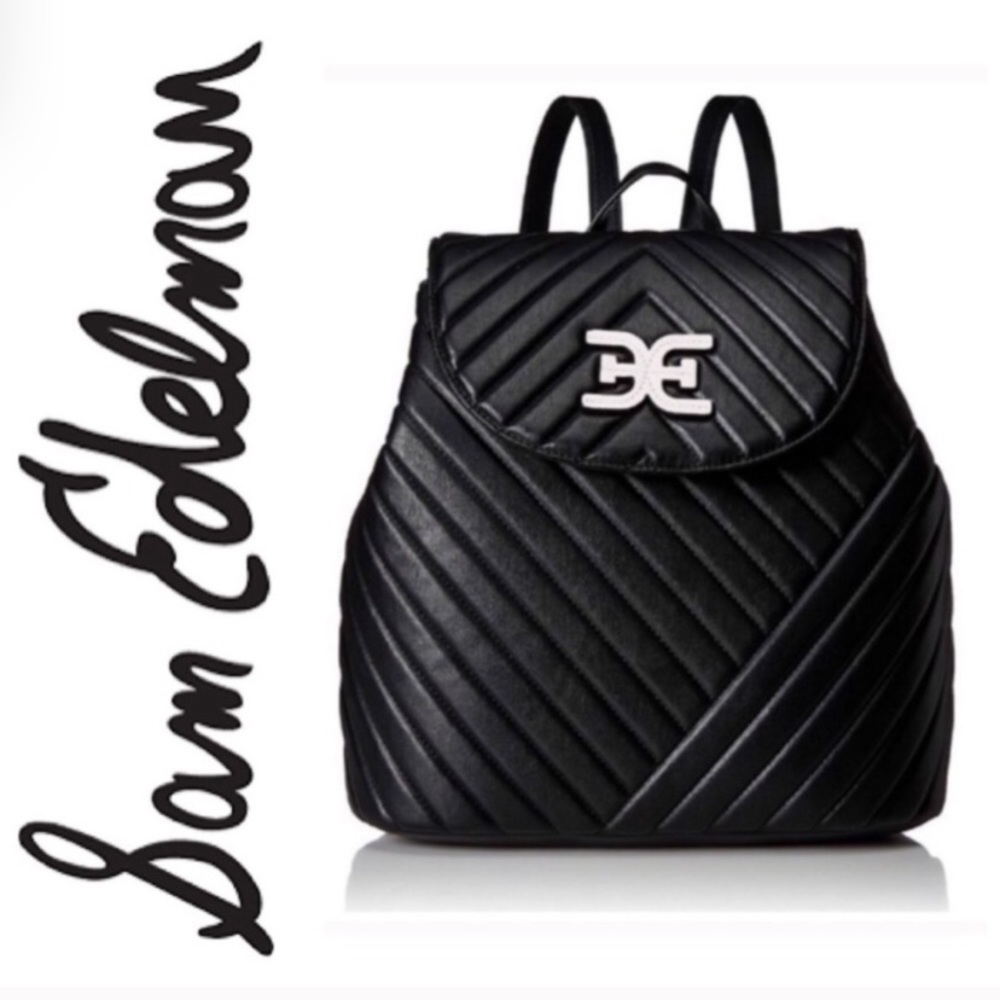 Sam Edelman Black Martha Flap Backpack